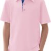 Boys Short Sve Polo Shirts Kids Athletic Performance Golf Polo School Uniform Collared Shirt 5-14Y