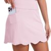 Skorts for Woman with Pockets 16" Golf Athletic Skirts Scalloped Hem Tennis Skirt Dressy Casual