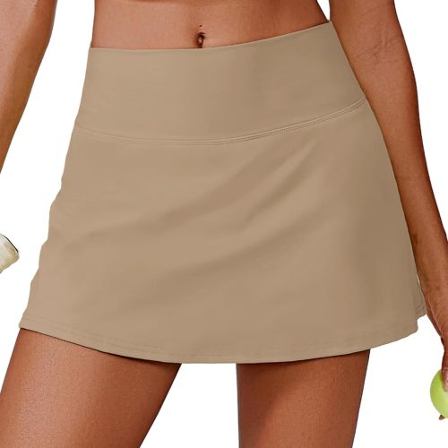 Women Tennis Skirt High Waisted Golf Skort with 2 Pockets Stretchy Athletic Skirts for Workout Pickleball Running