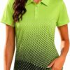 Women Golf Polo Shirts Short Sve Moisture Wicking Tennis Athletic Shirt with 3 Button