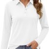 Women Polo Shirts Long Sve Golf Shirt Quick Dry UPF 50+ Sun Protection Lightweight Tennis Shirts