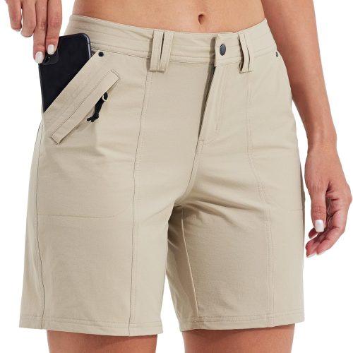 Women Golf Hiking Shorts 7" Quick Dry Athletic Shorts Casual Summer Shorts with Pockets Water Resistant